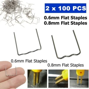 200 Pcs 0.6/0.8mm Hot Stapler Flat Staples For Plastic Welder/Car Bumper Repair - Picture 1 of 3