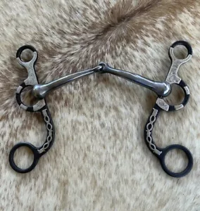 Western Argentine Style Bit 5 1/2” Mouth Barbed Wire Design Engraved Silver - Picture 1 of 6