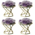 4 Pack Purple Home Decor Wedding Table Scatters Crystal Stone Stand Gift