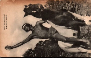 POSTCARD CHIEF RED MOKKO AT FORT SCOTT CAMPS - Picture 1 of 2