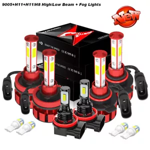 For RAM 1500 2500 3500 Big Horn Crew Cab Pickup 2019-2023 LED Headlight+Fog Bulb - Picture 1 of 16