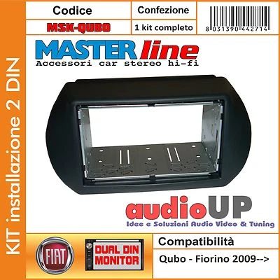 MASCHERINA RADIO 2 DIN ADATTATORE FIAT FIORINO 2009 IN POI DUE DIN GRIGIO SCURO - Immagine 1 di 2