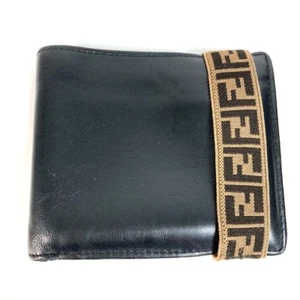 FENDI 7M0266 Zucca elastic belt with logo Compact Wallet Billfold Folded wallet - Picture 1 of 13