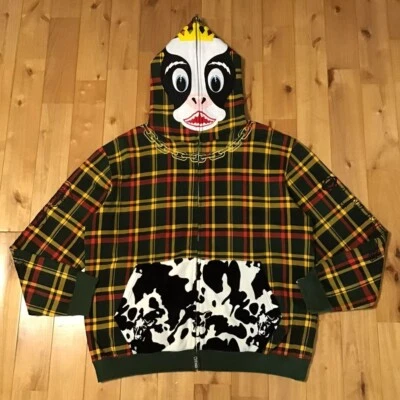 2008 Isetan limited BAPE check Holstein full zip hoodie cow A Bathing Ape Size L - Image 1 of 4