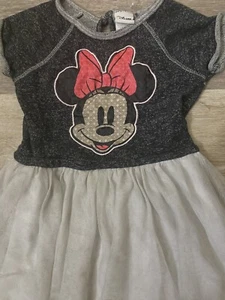 DISNEY Minnie Mouse Princess Dress Size 4T Black Bodice Glittery White Skirt - Picture 1 of 2