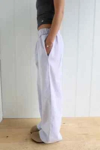 Studio Seven Designs Lila Lounge Pants Sz L Fold-Over Waist Blue White Stripe - Picture 1 of 23