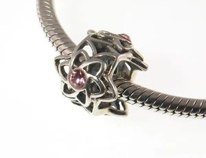Chamilia 925 silver & crystal PINK DHALIA FLOWER charm bead, garden mother's day - Picture 1 of 7