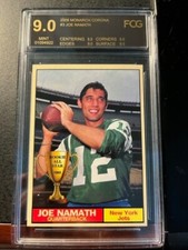 JOE NAMATH ROOKIE STAR CARD-GRADED 9.0