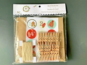 P1 Pier 1 Countdown To Christmas Hanging Kraft Bag Sticker Adventskalender Set - Bild 1 von 4