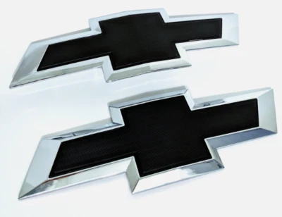 Chevy Silverado 1500 2500HD 3500HD Black Grille  Rear Tailgate Bowtie Emblem - Image 1 of 3