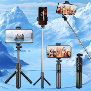 360° retractable selfie stick wireless remote control selfie phone tripod - Picture 1 of 11