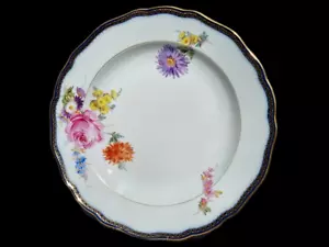 Meissen Speiseteller Bunte Blume Bukett A-Kante 25 cm - 1825-1924 - Nachlass ! - Bild 1 von 1