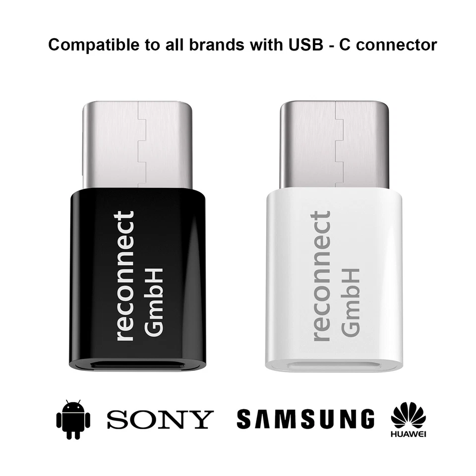 Adapter Micro USB auf USB C Typ-C Stecker wandelt USB 2.0 Typ B zu USB 3.1 Typ C - Bild 1 von 1