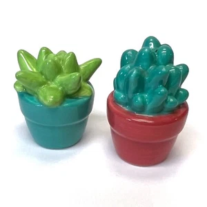 Vintage Target Potted Cactus Ceramic Salt and Pepper Shakers - Picture 1 of 6