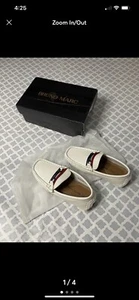 Bruno Marc White Loafer Shoes Youth Boys Size 11 New Horse Bit Buckle BoxJ - Picture 1 of 8