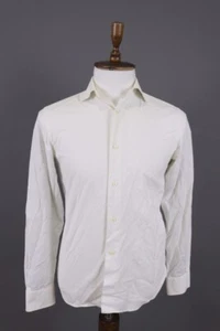 Boggi Milano Custom Fit White Long Sleeve Button Down Shirt Size 38 / 15 - Picture 1 of 17