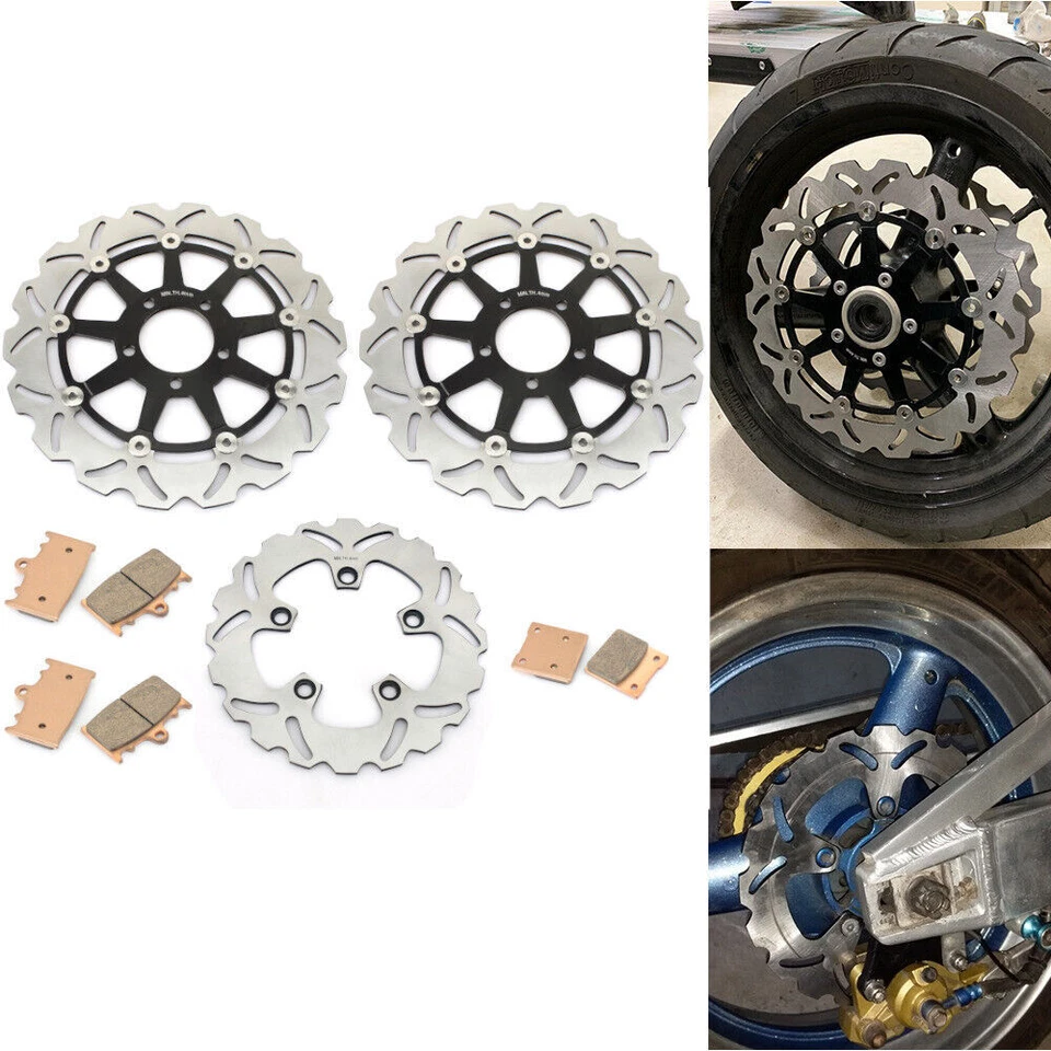 Front Rear Brake Rotors Pads for Suzuki GSXR 600 1997-2003 GSXR 750 2000-2003 Foto 1 de 4