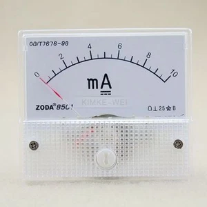 DC 0-10mA Analog Amp Meter Ammeter Current Panel New - Picture 1 of 4