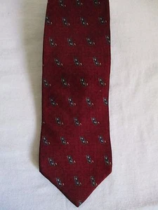 Bill Blass Krawatte Seide Herren Black Label weinrot Print klassisch - Bild 1 von 3