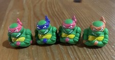 Lot of 4 - Vintage 1990 -  Pencil Toppers - Teenage Mutant Ninja Turtles Rare