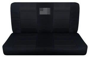 Solo fundas para asientos traseros Se adapta al Jeep Wrangler 87-06 Solid Black con bandera de bala   - Imagen 1 de 8