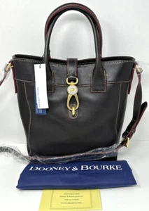 New~Dooney & Bourke Florentine Leather North/South Amelie Tote Bag~Brown T'moro - Picture 1 of 4