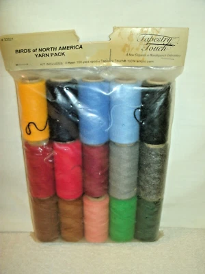 Tapestry Touch --15 Spools of Acrylic Yarn--Asst Colors --Bond America--NIP - Image 1 of 2