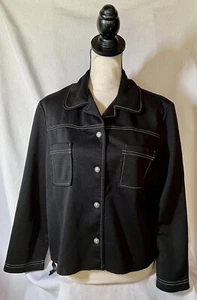 Haband Black White Detail Button Shirt Size Small 1990’s Cowboy Chic Western - Picture 1 of 6
