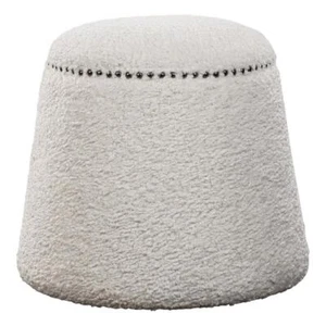 Uttermost Gumdrop Farmhouse Plywood Foam and Fabric Ottoman in White - Picture 1 of 4