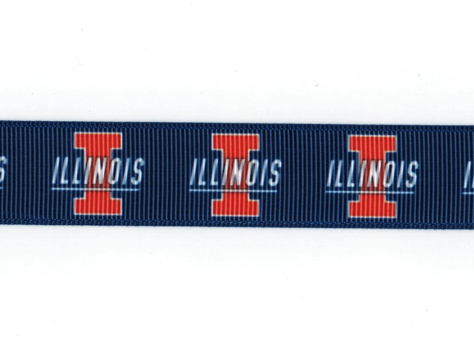 UNIVERSITY OF ILLINOIS FIGHTING ILLINI 7/8" GROSGRAIN RIBBON 1,3,5,10 YARDS - Image 1 of 1