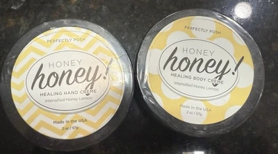 2 Perfectly Posh Honey Honey Healing Hand Cremes Intensified Honey Lemon 4 oz. - Image 1 of 4