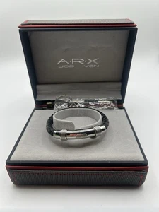 Jos Von Arc Leather Bracelet Mens With Case Men’s Gift Black Leather Bracelet - Picture 1 of 7