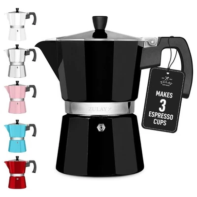 Cafeteira de espresso Zulay Kitchen fogão - Moka Pot 3 xícaras de café expresso - Imagem 1 de 4