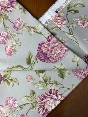 Colonial Williamsburg “SNS Charlotte” Fabric 2.5 Yds Purple Floral 54" Wide - Image 1 of 4