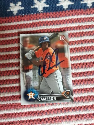 DAZ CAMERON Autograph MILWAUKEE BREWERS 2016 Bowman auto Baseball Card - Image 1 of 3