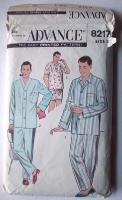 Mens pajamas top pants shorts pattern 8217 size 38 - 40 - Image 1 of 2