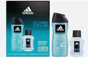 Adidas Men's Gift Set Ice Dive Eau de Toilette 50ml + Shower Gel 250ml For Him - Picture 1 of 4