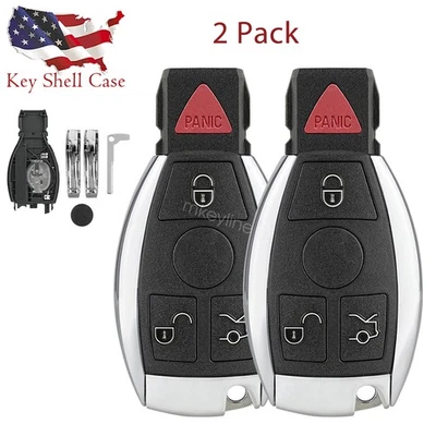 2 Repuestos para Mercedes-Benz Clase Mando a Distancia Sin Llave Llavero Carcasa Foto 1 de 4