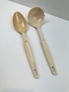 Vtg EKCO Ladle & Spoon Utensil Set Almond 11" Nylon USA - Picture 1 of 7