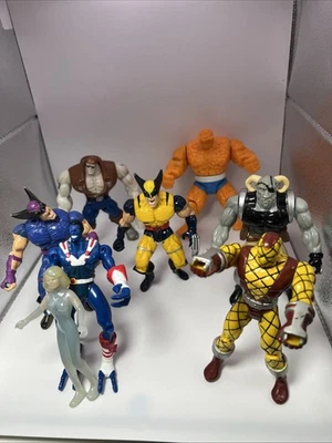 Lote De 8 Figuras De Acción Marvel Toy Biz Marvel Mixtas Años 90 De Colección X-Men 4.5"-5.5" Foto 1 de 4