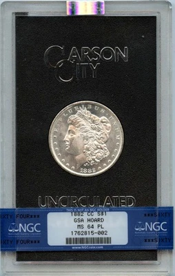 1882-CC Morgan Dollar GSA HOARD S$1 NGC MS64PL - Image 1 of 2