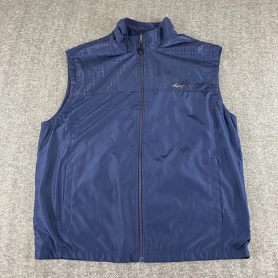 Chaleco de golf Greg Norman for Tasso Elba grande azul marino cremallera completa forrado de lana Foto 1 de 4