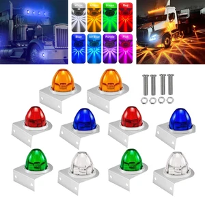 2X LED Led Watermelon Marker Light Side Marker Lights Indicator with Brackets - Picture 1 of 14