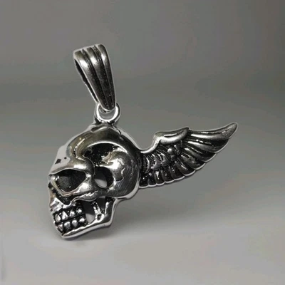 Skull Wings 925 Sterling Silver Pendant Jewelry 2073 - Image 1 of 4