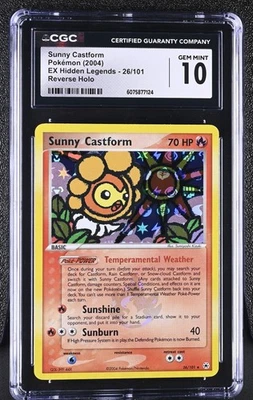 CGC 10 Sunny Castform EX Hidden Legends 26/101 Reverse Holo Pokemon Card - Image 1 of 2