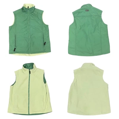 Colete feminino reversível 10000 pés acima do nível do mar verde claro amarelo lã tamanho M - Imagem 1 de 4