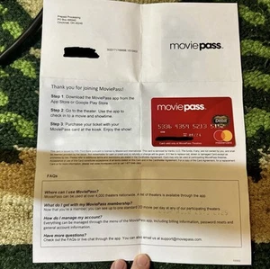 MoviePass RED Card Rare Memorabilia Collectors Item Unsigned - Picture 1 of 2