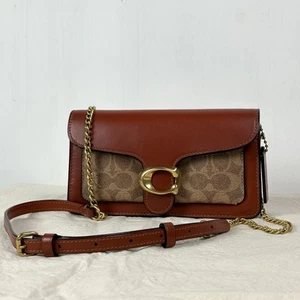 Coach Women's Brown Tabby Signature Chain-Linked Crossbody Bag - Picture 1 of 11