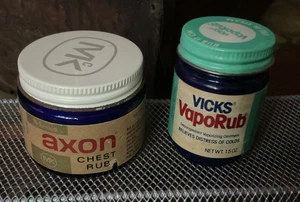 Barattolo di vetro vintage CHEST RUB blu cobalto (2) - Vicks VapoRub, droga McKesson AXON - Foto 1 di 8