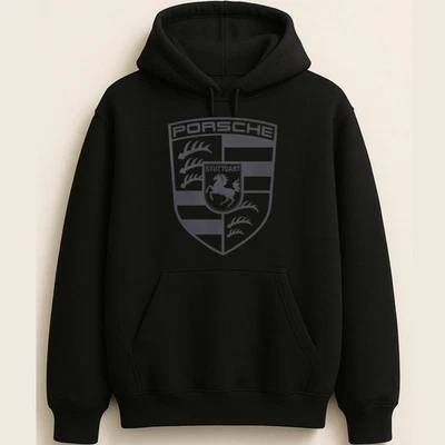 Porsche Stuttgart Crest Luxury Sports Car Emblem Graphic Unisex Hoodie - Image 1 of 2